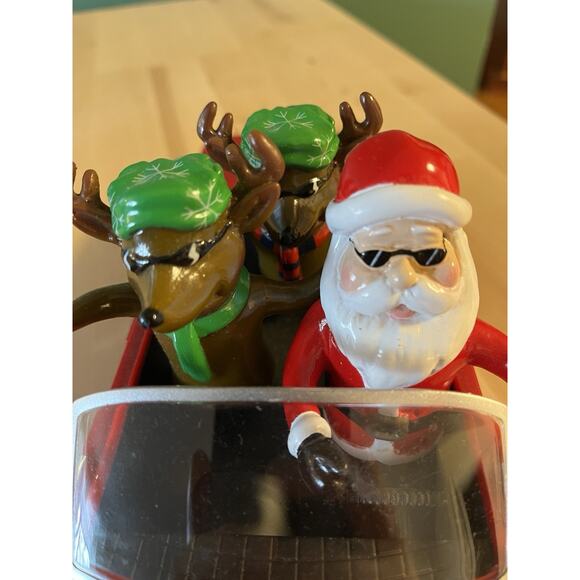 Gemmy Christmas Low Rider Red Impala Car Santa 2 Reindeer Animated Musical Works - Picture 3 of 10